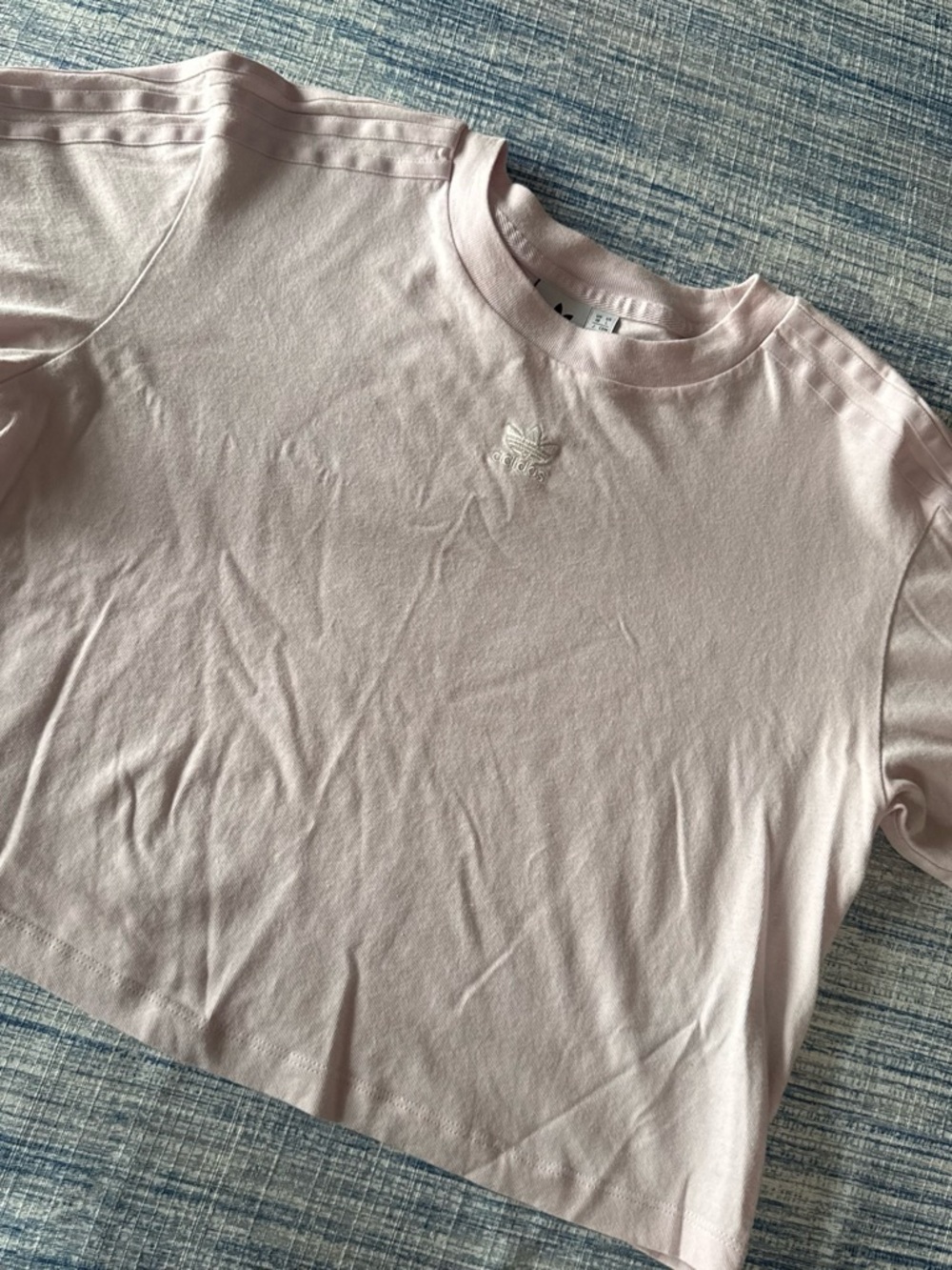 adidas Light Pink crop tee